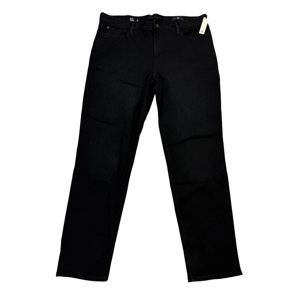 Banana Republic Slim Jeans NWT Mens 40x34 Black New Stretch Cotton Tencel Denim